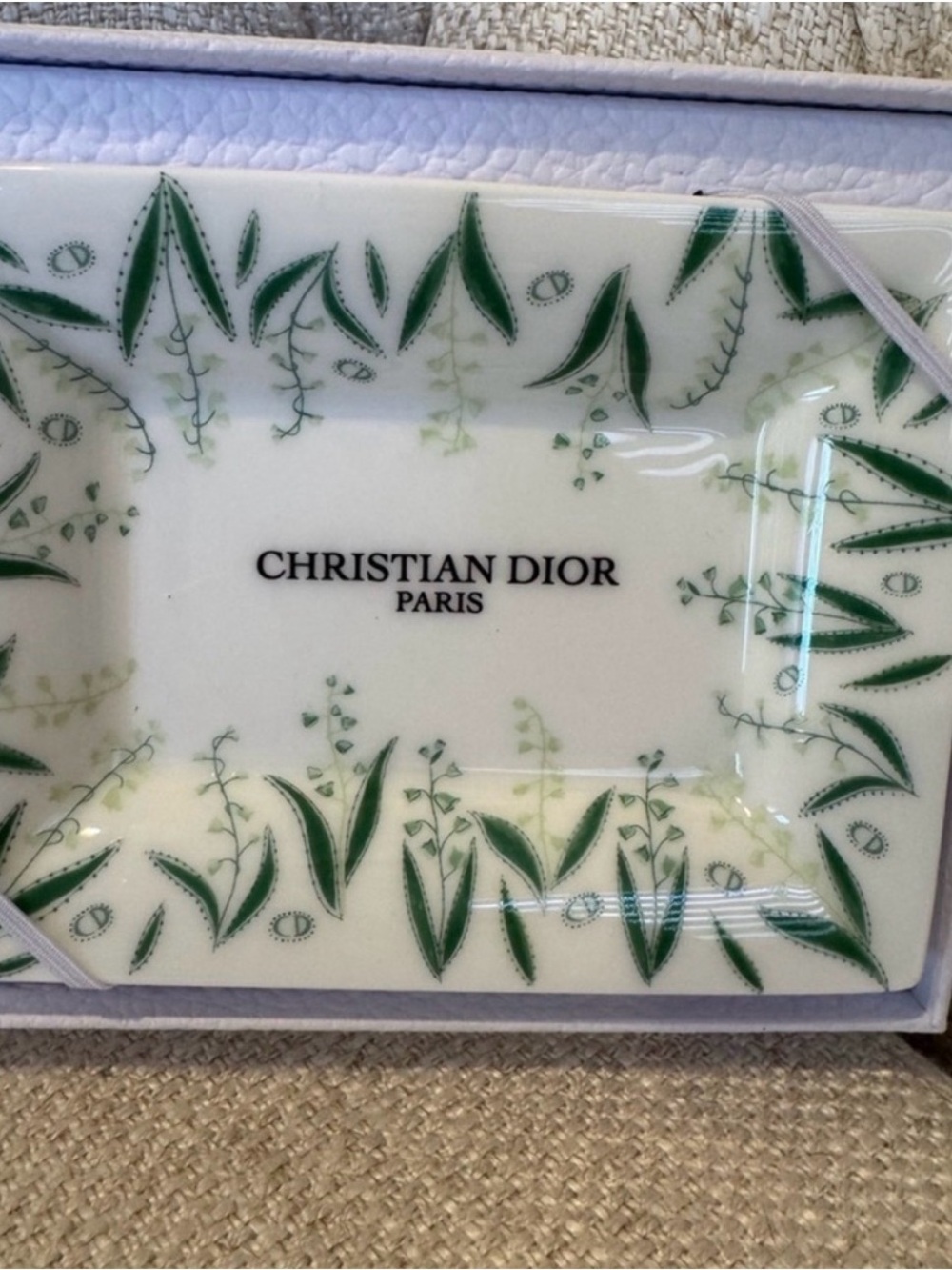 Dior Lucky Soap with Green Leaf Decorative Tray-NWT - Picture 5 of 6